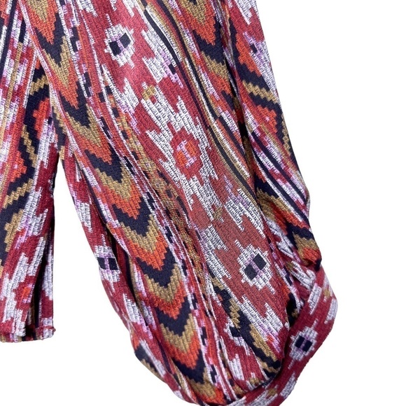 Lafayette 148 New York Silk Southwestern Print Blouse Top Size Small - Picture 8 of 12